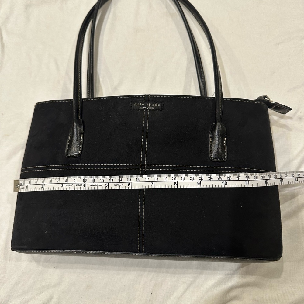 Vintage Kate Spade Black Suede 90’s Y2K Shoulder Bag some damaged to handle - Picture 13 of 16